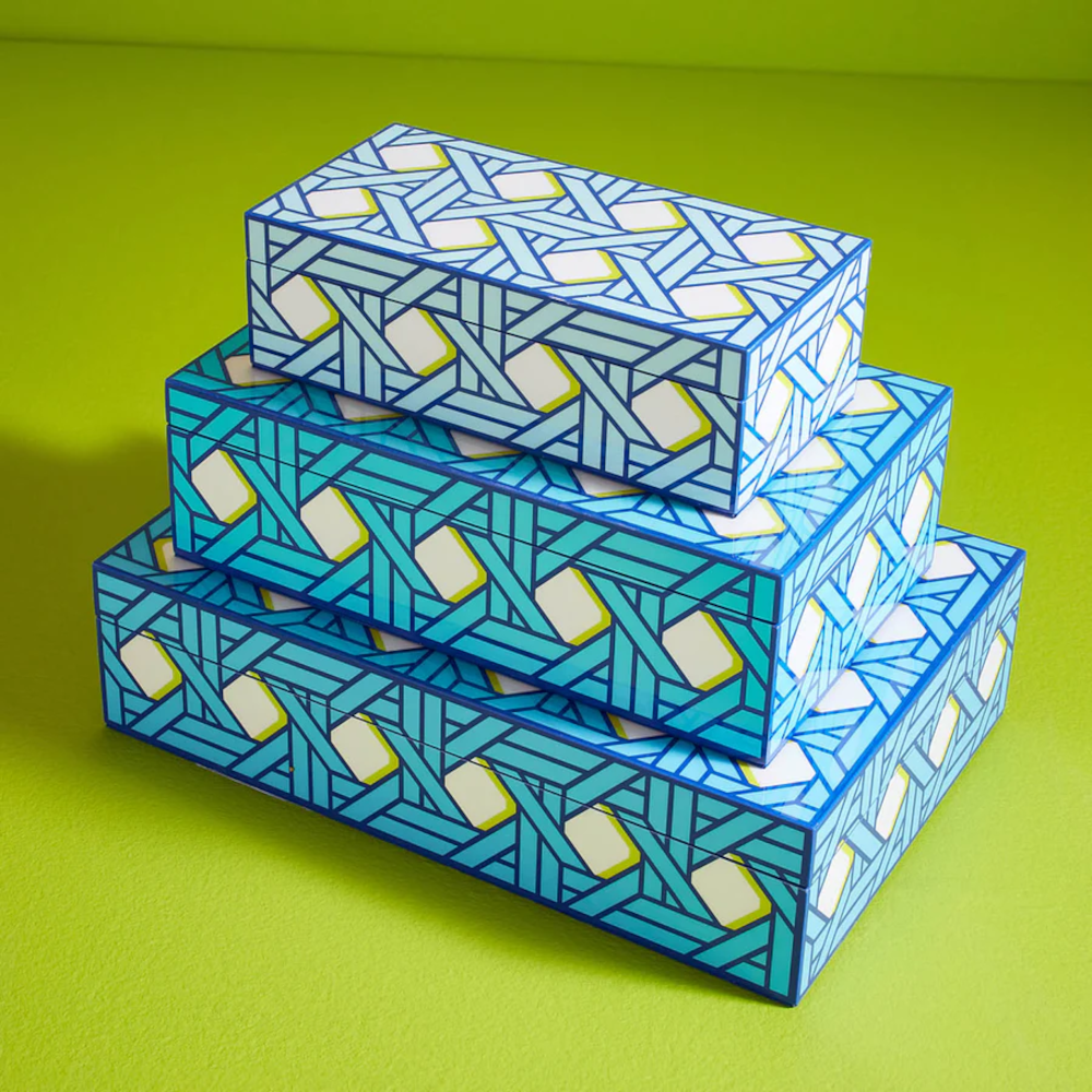 Aufbewahhrungsbox Lacquer Basketweave box small von Jonathan Adler