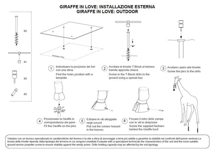 Stehleuchte GIRAFFE IN LOVE M OUTDOOR, H 2,65 Meter - weiss