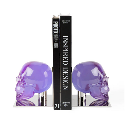 Buchstütze ACRYLIC SKULL Lila von Jonathan Adler