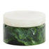 Deko Box mit Deckel KELIMUTU Ø15 × 9,5 cm – Grün & Weiß