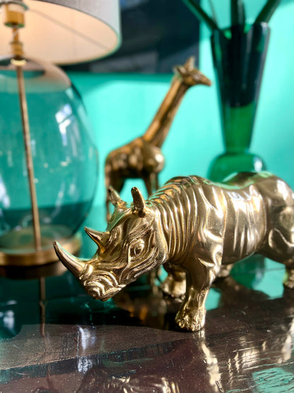 Tierfigur Rhino in gold