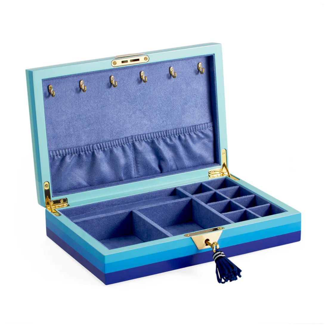 SCALA LACQUER jewellery box, shades of blue