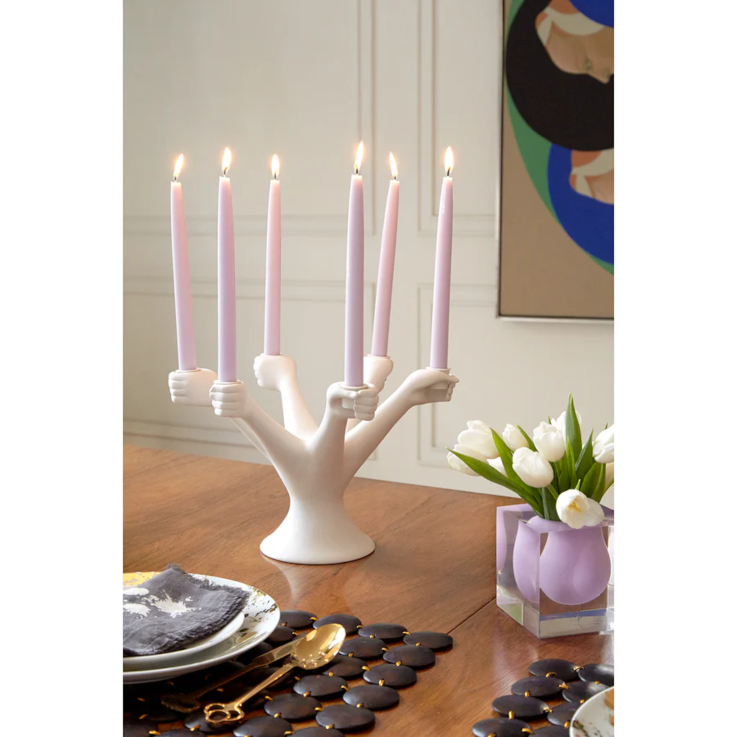 Candlestick EVE made of porcelain