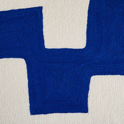 Kissen OJAI BLOCKS blau-weiss