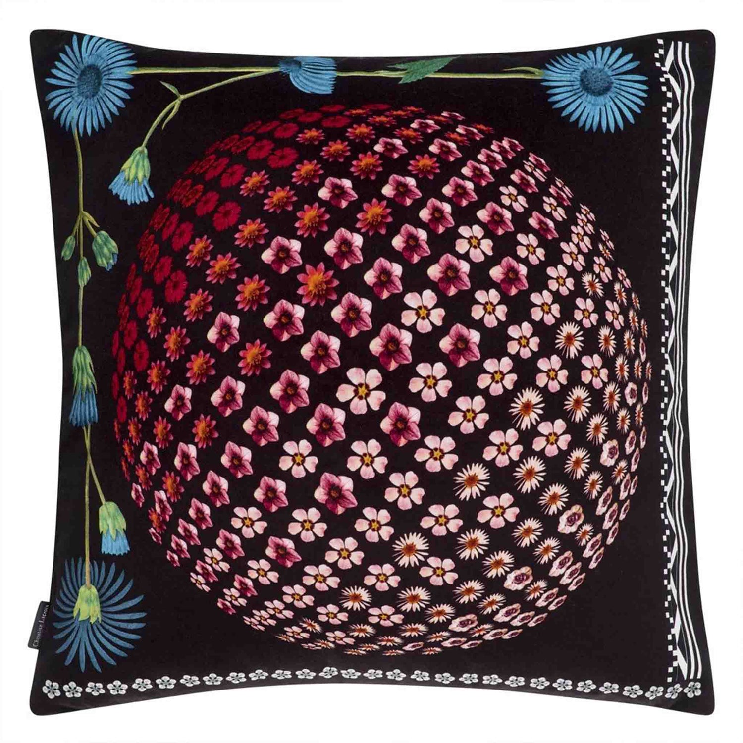 Kissen im Design von Christian Lacroix - Blumenmuster auf der Vorderseite