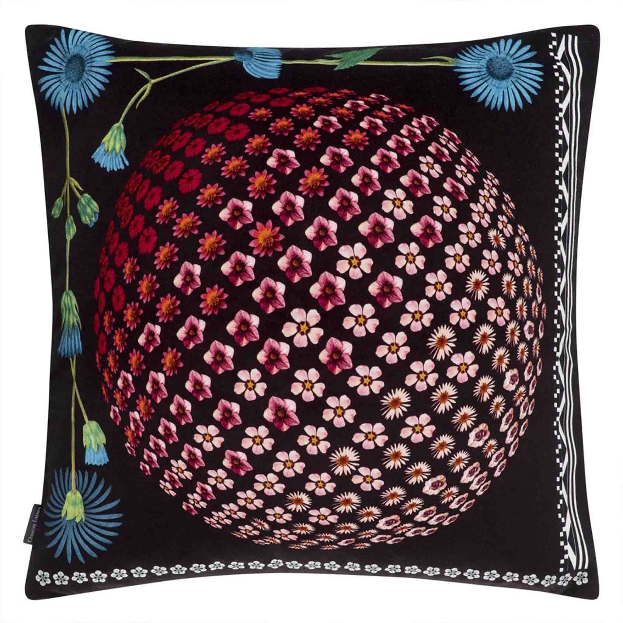 Kissen im Design von Christian Lacroix - Blumenmuster auf der Vorderseite