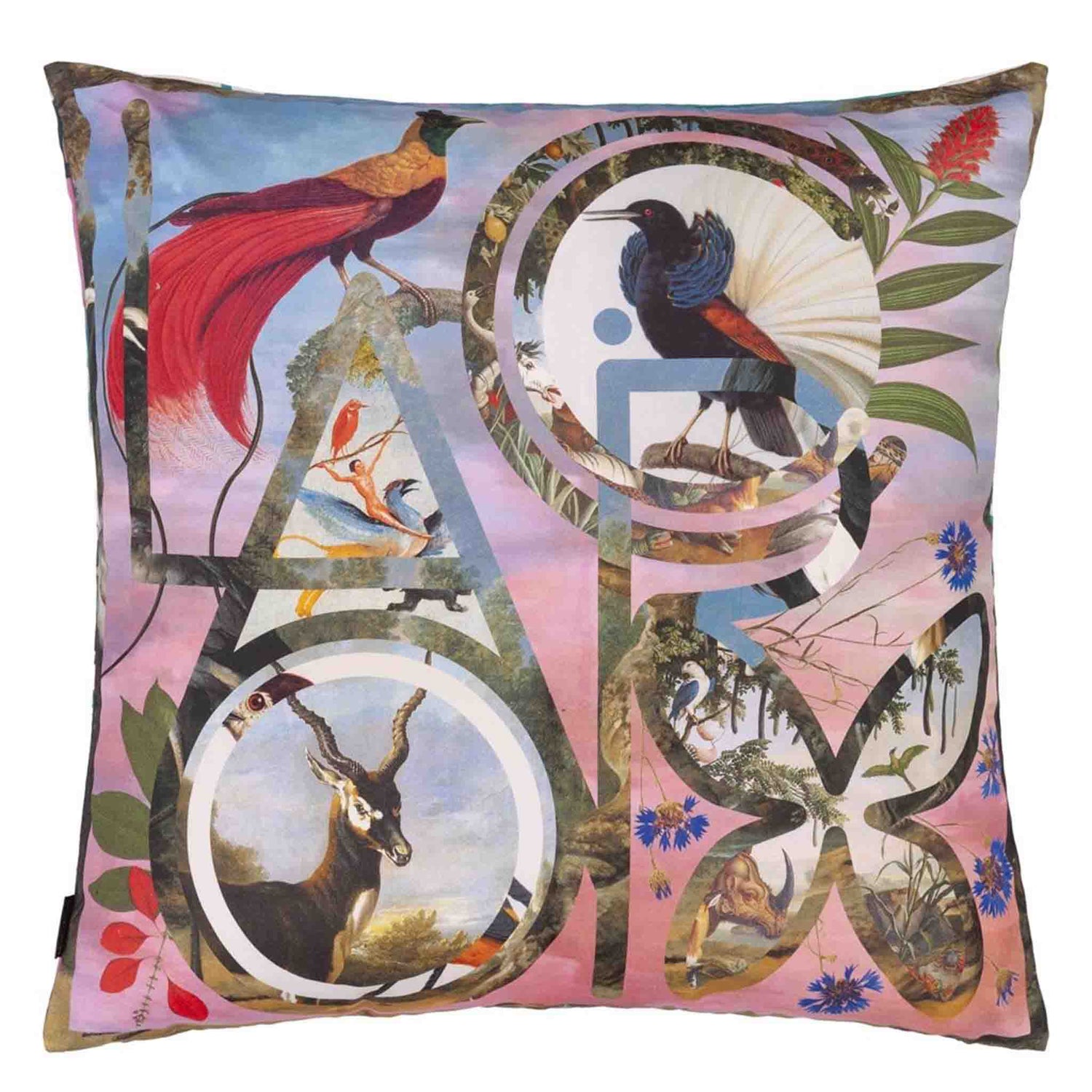 Kissen im Design von Christian Lacroix - Exotische Tiere auf der Vorderseite