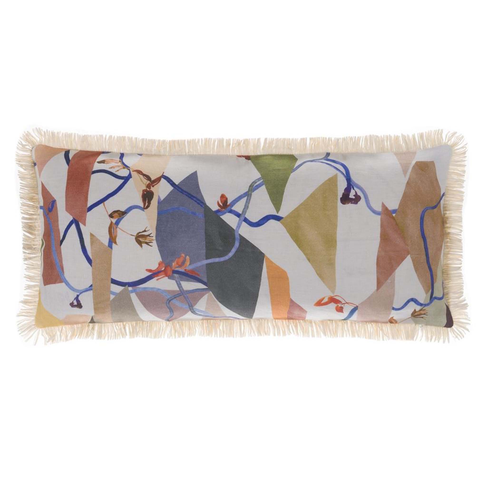 Kissen TRINQUETAILLE im Design von Christian Lacroix mit verschiedenen Formen und Blättermuster auf der Rückseite