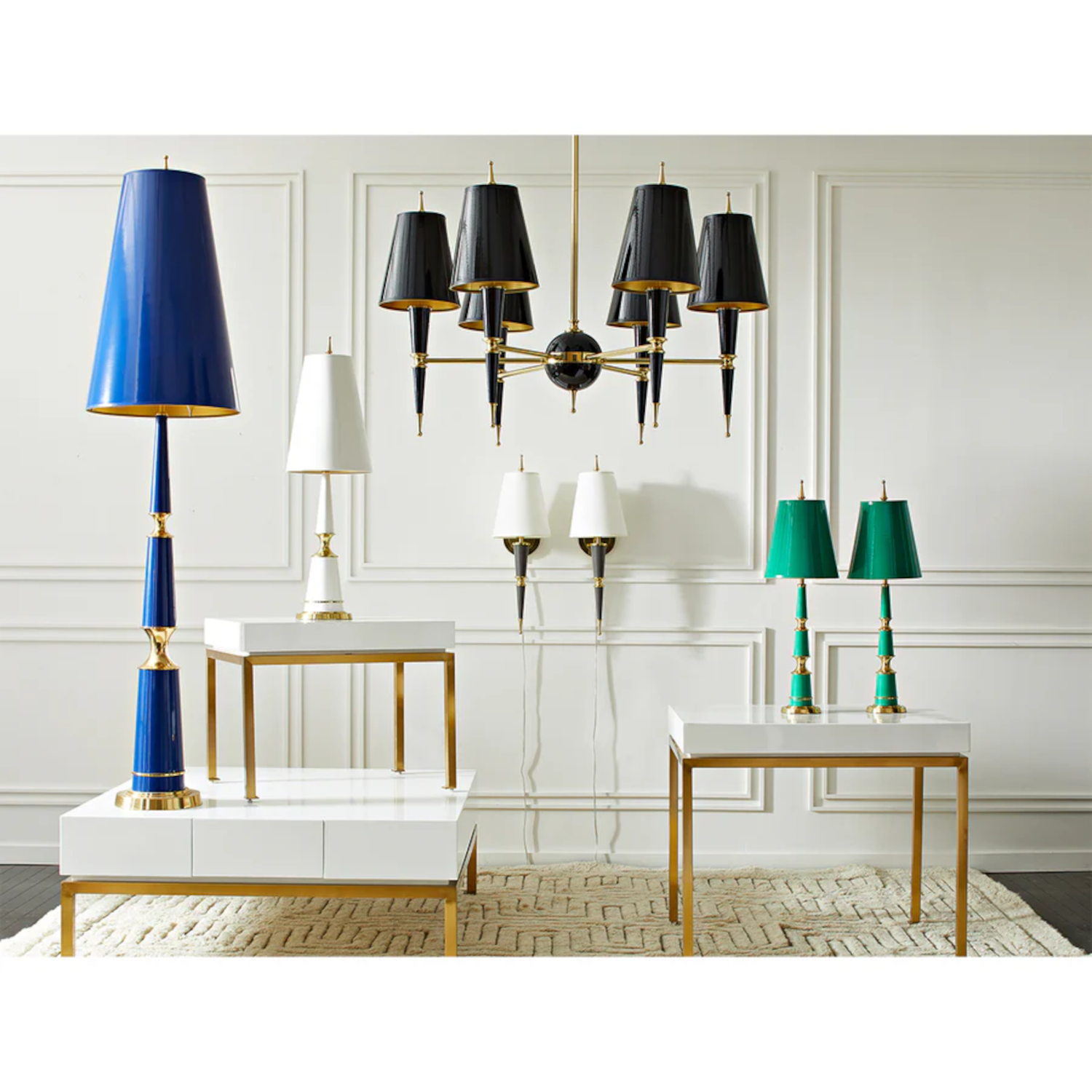 Table lamp VERSAILLES in navy blue