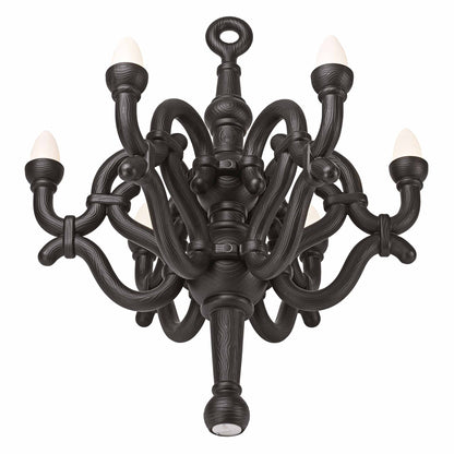 Bodenleuchte FALLEN CHANDELIER XL in schwarz von vorne