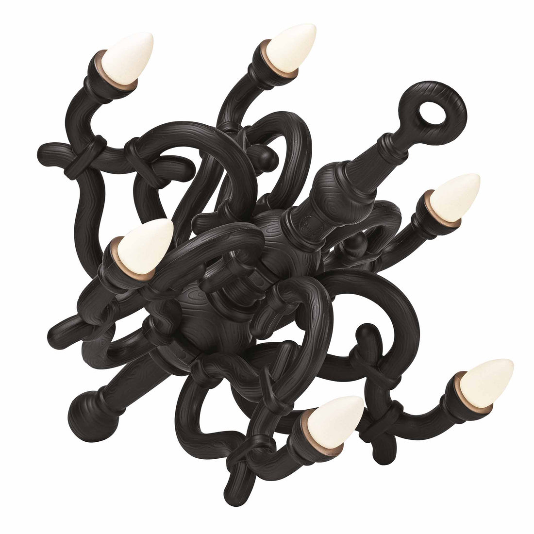 Bodenleuchte FALLEN CHANDELIER XL in schwarz auf der Seite liegend