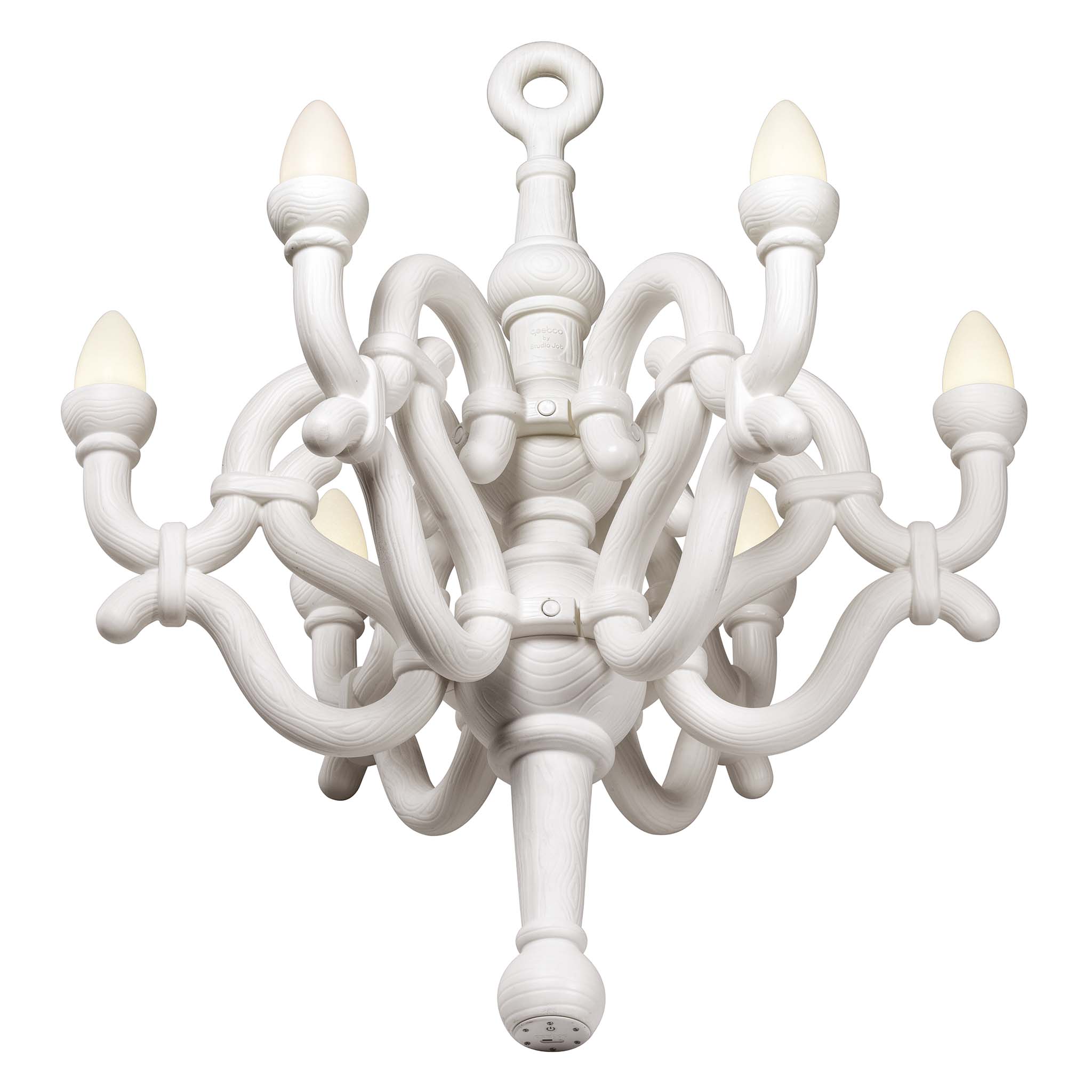 Bodenleuchte FALLEN CHANDELIER XL in weiss von vorne