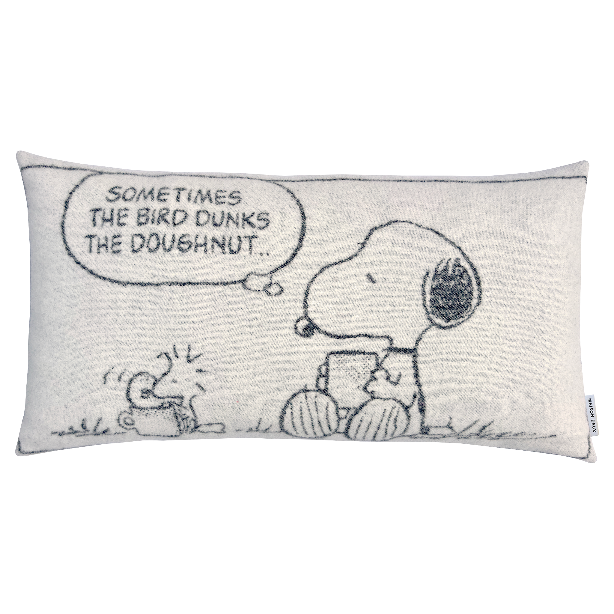 Maison Deux Peanuts Kissen XL mit Snoopy-Motiv.
