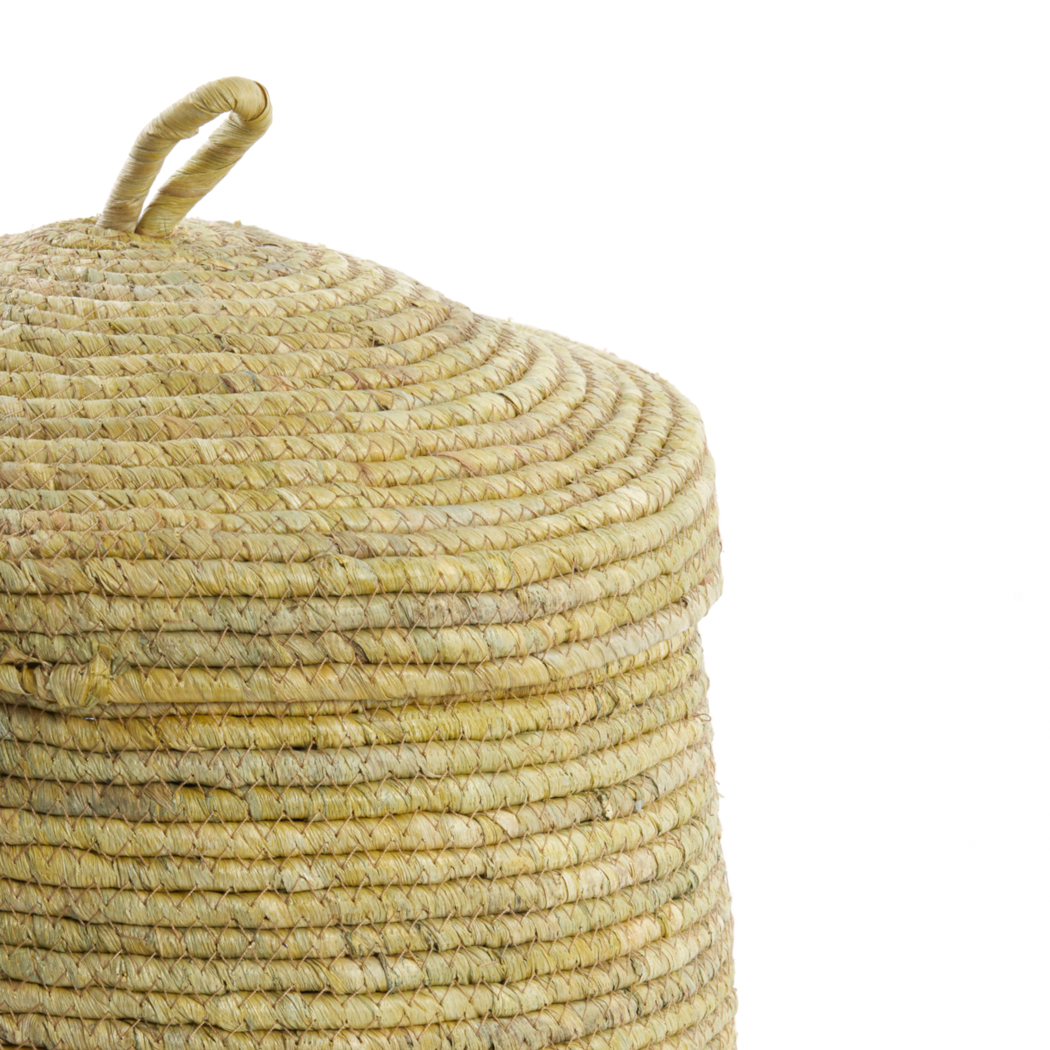 Baskets with lid set of 3 MANGALA yellow