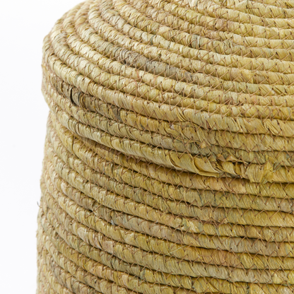 Baskets with lid set of 3 MANGALA yellow