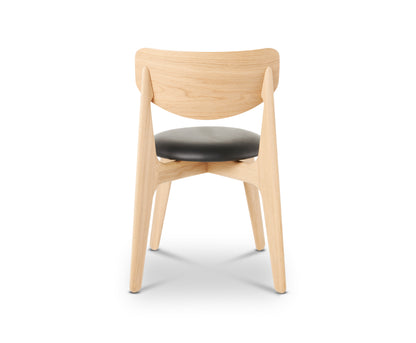Stuhl Slab Dining Chair – Natural Brushed Oak &amp; Black Leather von Tom Dixon