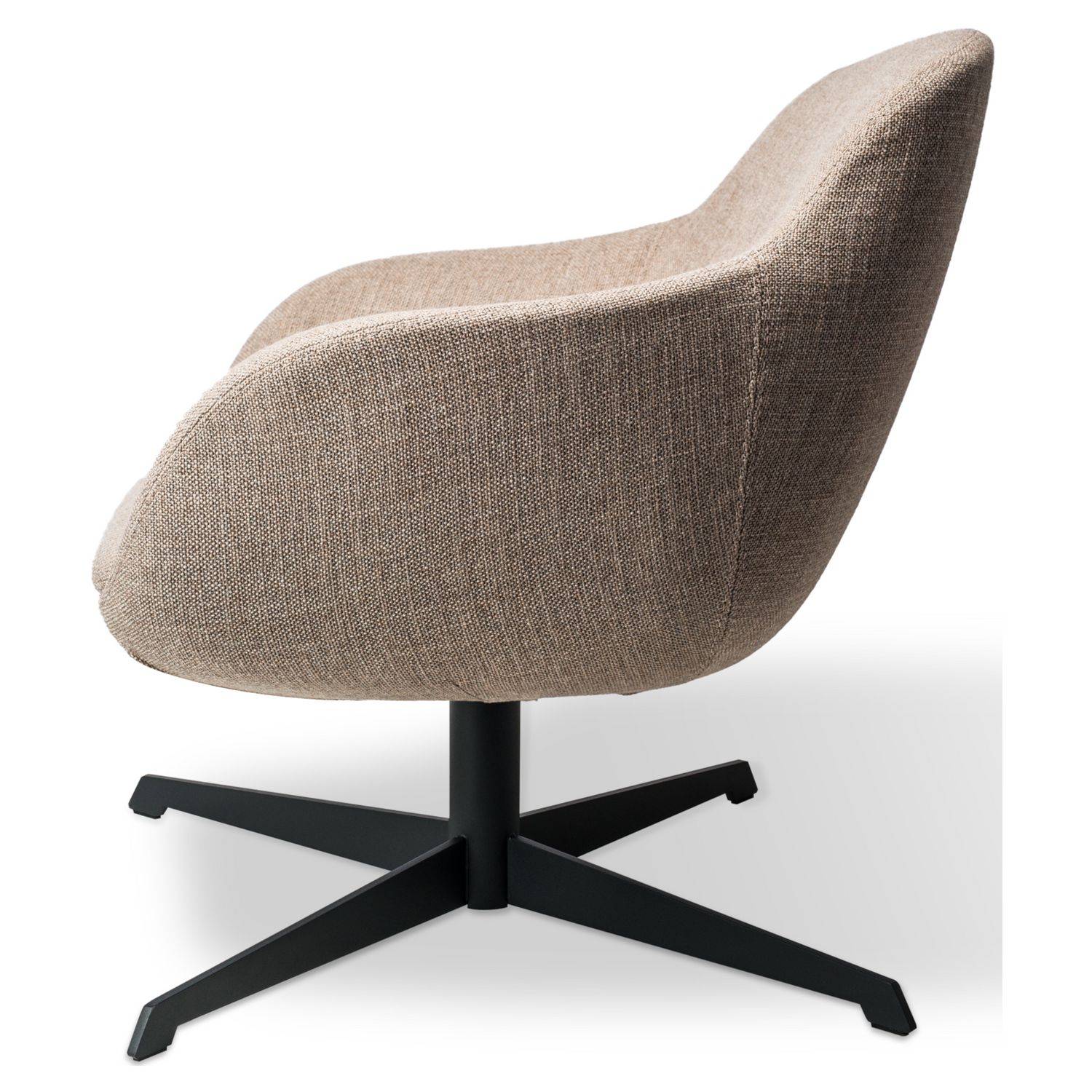 Beige Polsterung und Metallfuß Spock Swivel Chair
