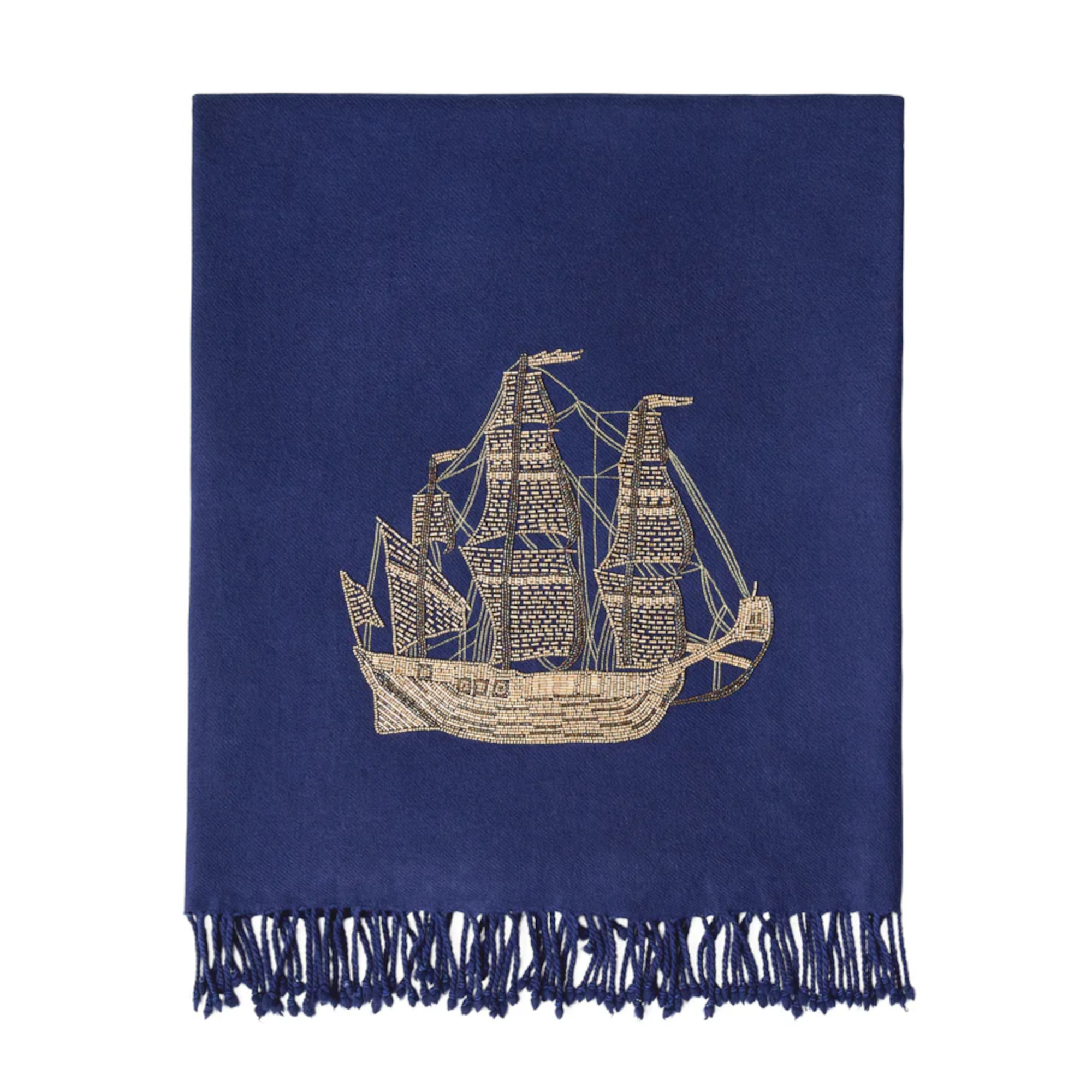 SHIP EMBELLISHED Decke in marineblau