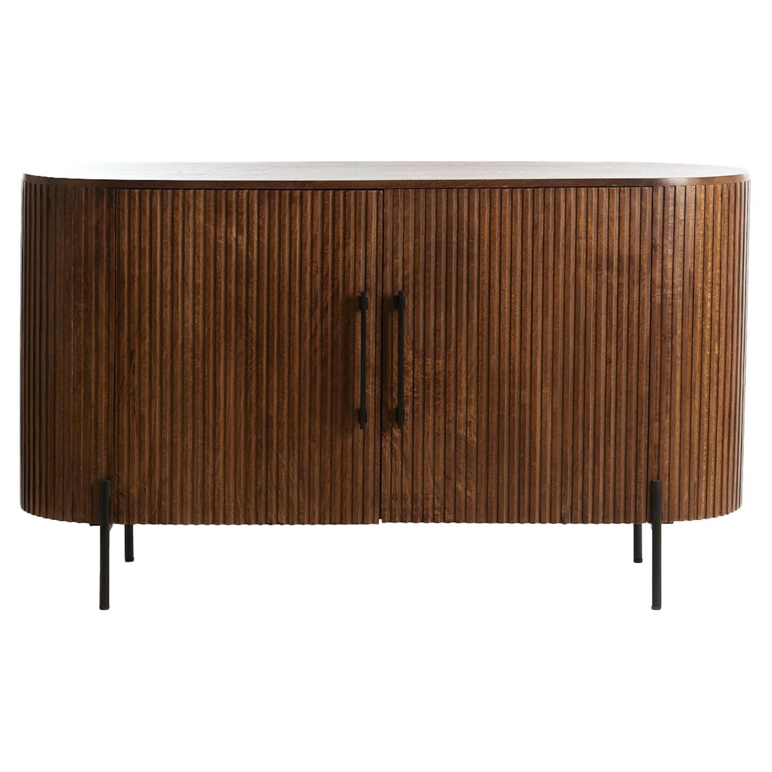 DUMOSI Sideboard mit gerillter Oberfläche in Braun
