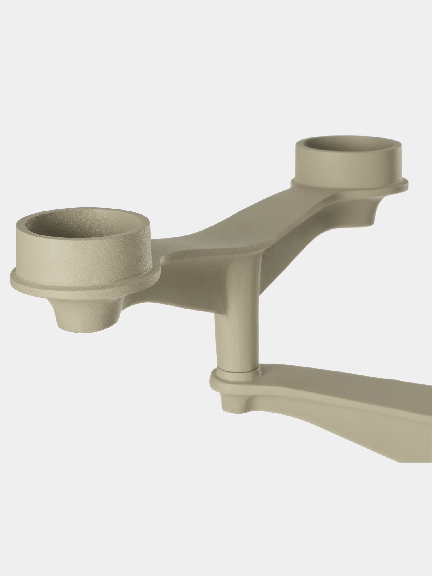 Kinetischer Design Kerzenhalter aus Gusseisen in Putty Finish mit variabler Ausrichtung der Kerzenarme