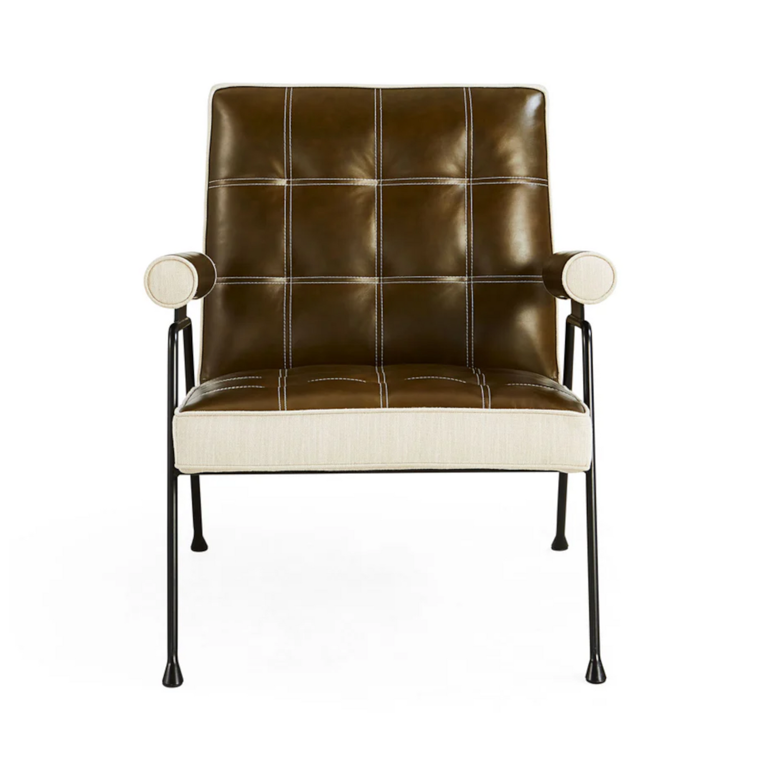 Chair BELMONDO leather upholstered brown