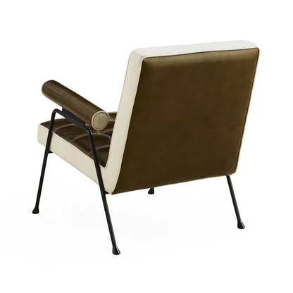 Chair BELMONDO leather upholstered brown