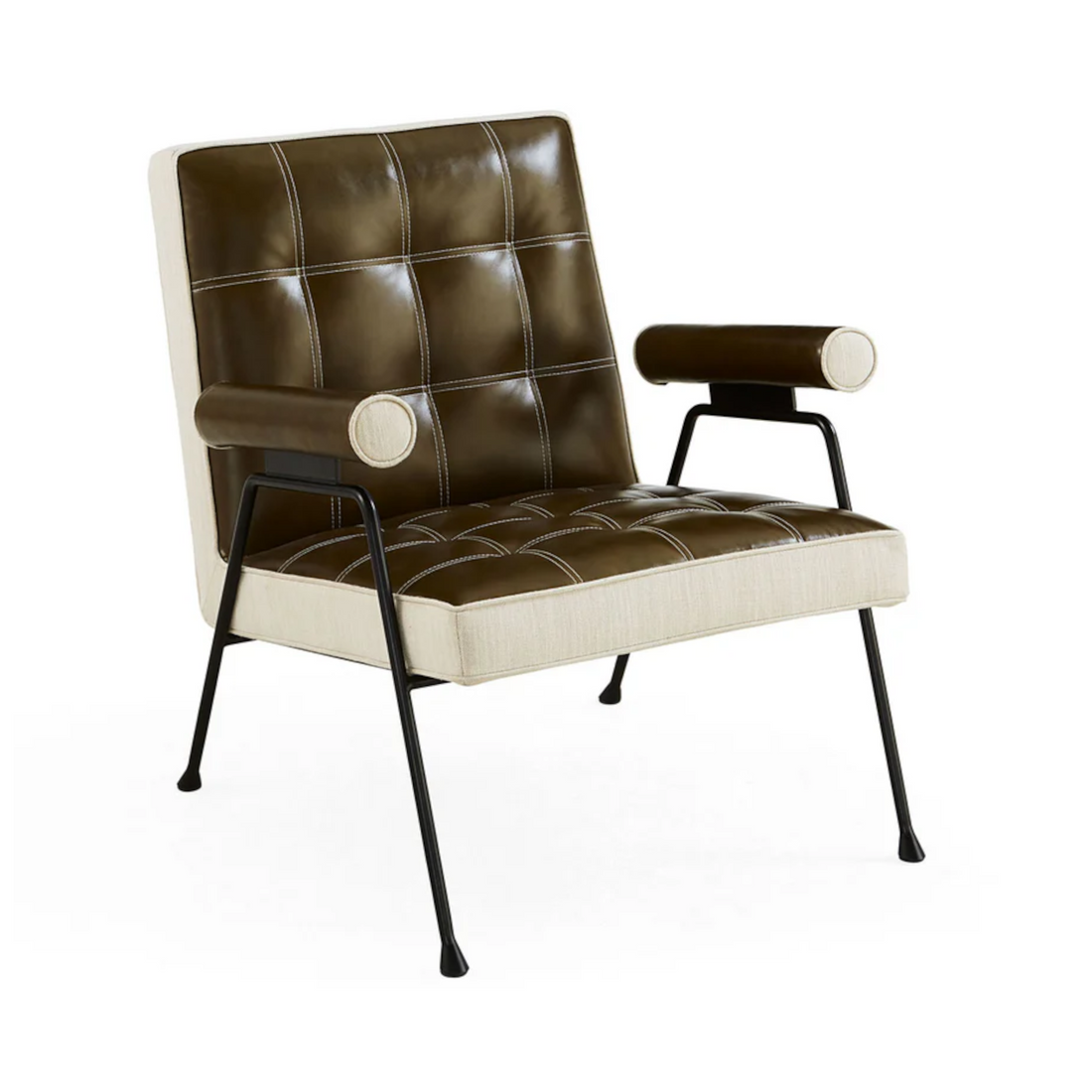 Chair BELMONDO leather upholstered brown