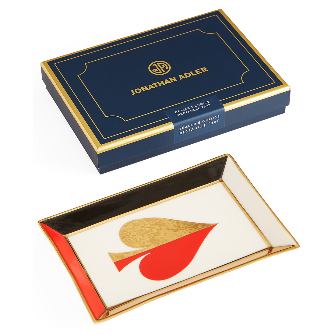 Rechteckiges Tablett mit Kartenmotiv von Jonathan Adler.