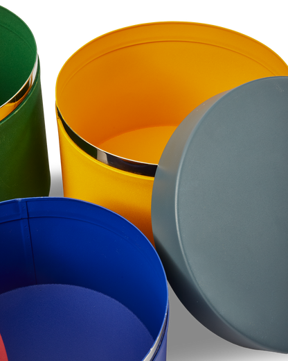 Round Metal Caps and Jars – Aufbewahrungsdosen Set aus Metall in Multicolor (3er-Set)