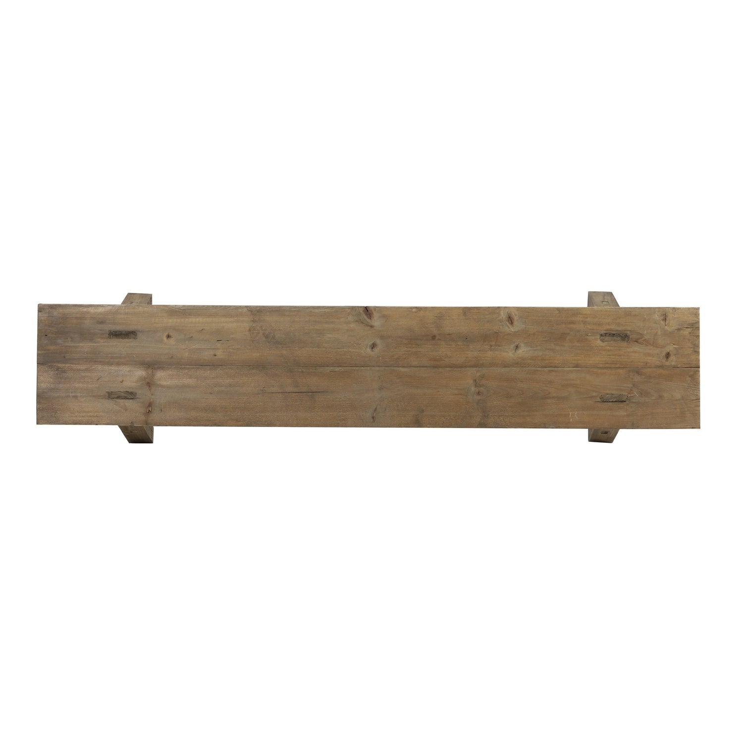 Minimalistische Sitzbank aus Holz im natürlichen Look