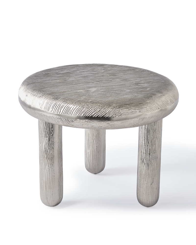 Thick Disk Side Table in silber