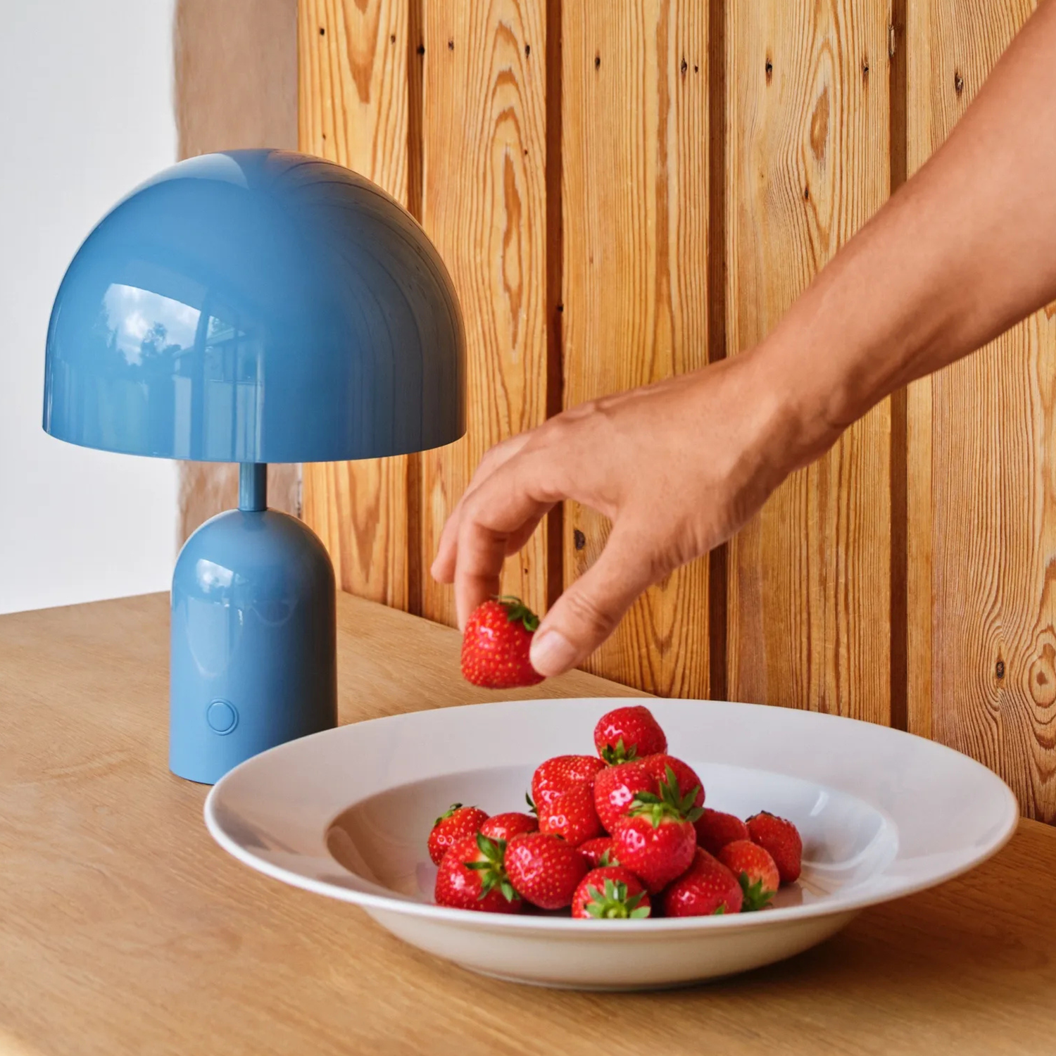 designer tom dixon tischleuchte blau