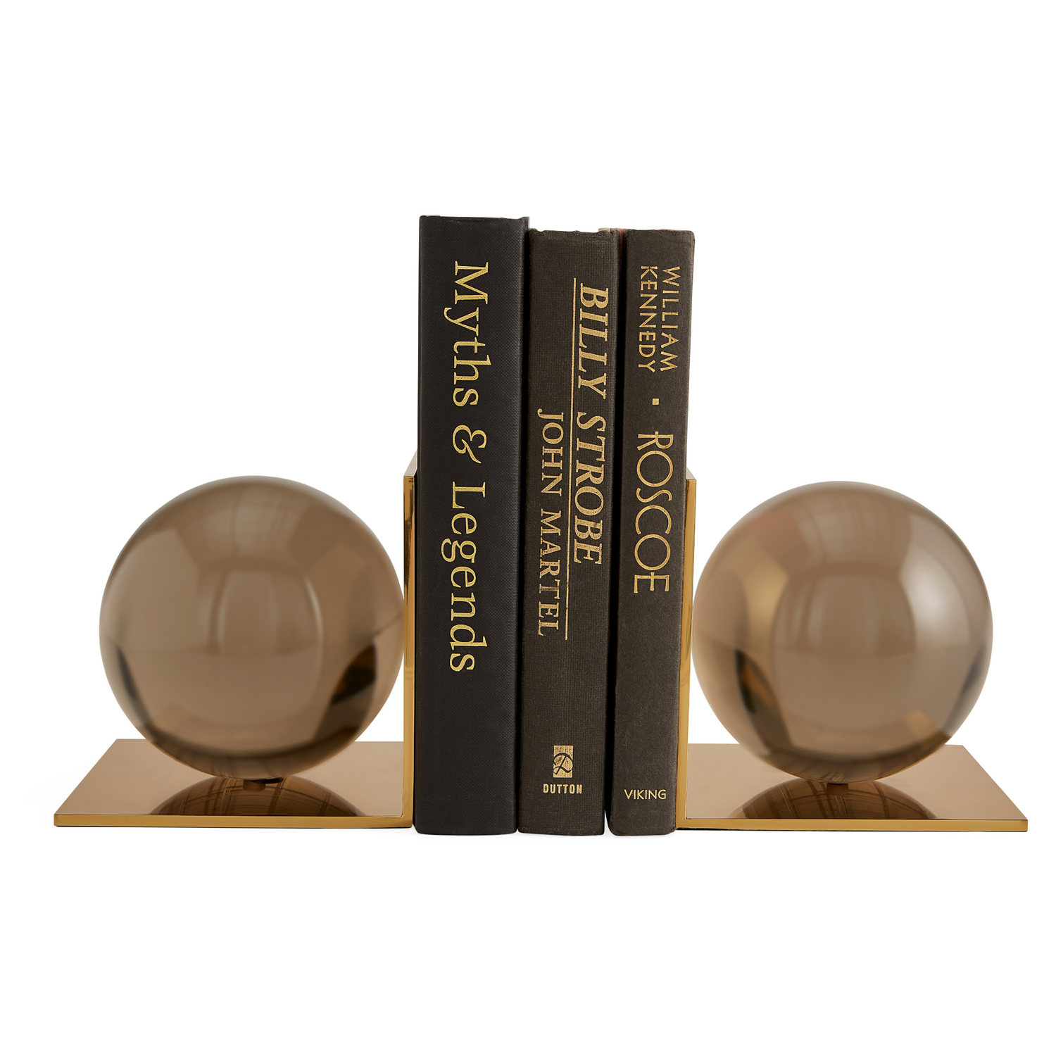 Futuristische Buchstützen „Globo“ – modernes Design von Jonathan Adler.
