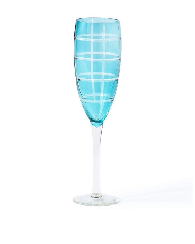 Champagnerglas CUTTINGS aqua-blau