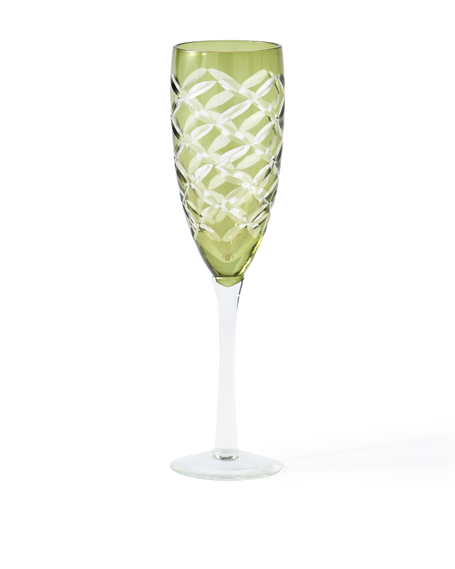Champagnerglas CUTTINGS grün