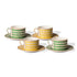Teetassen-Set CHESS 4teilig grün, gelb