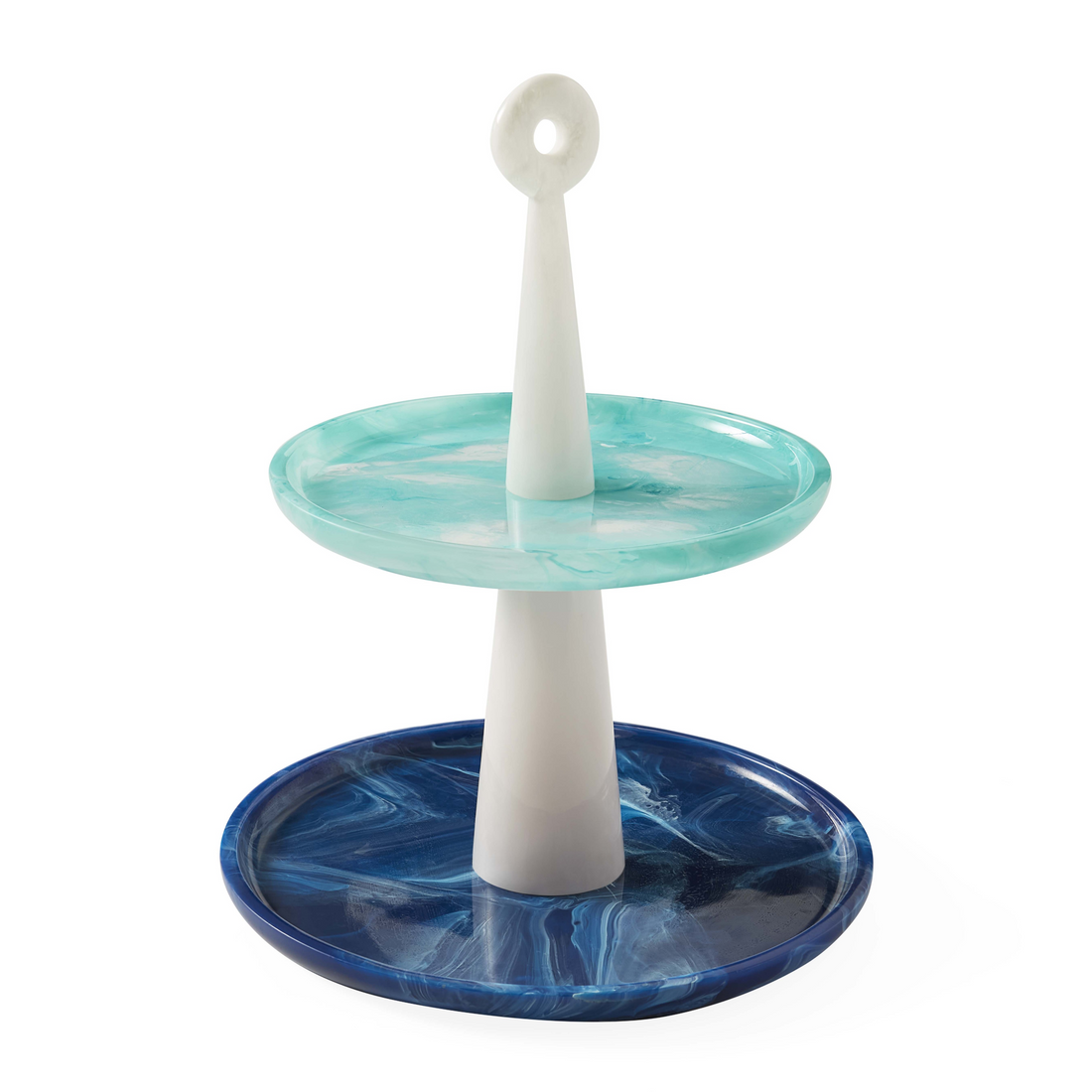 Elegantes Zwei-Etagen-Tablett mit glänzendem Acrylfinish