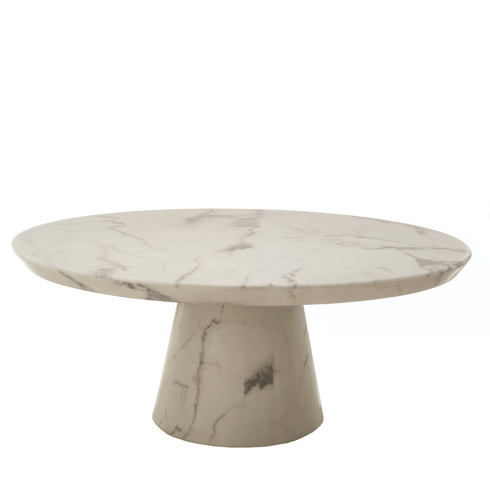 Couchtisch DISC MARBLE LOOK, weiss, ø100 cm