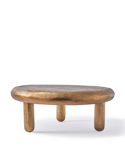 Thick Disk Coffee Table in Kupfer