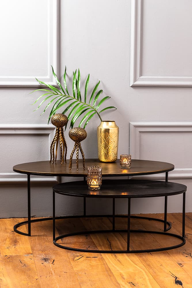 Couchtisch PAXSON antik bronze+dun v. Light & Living