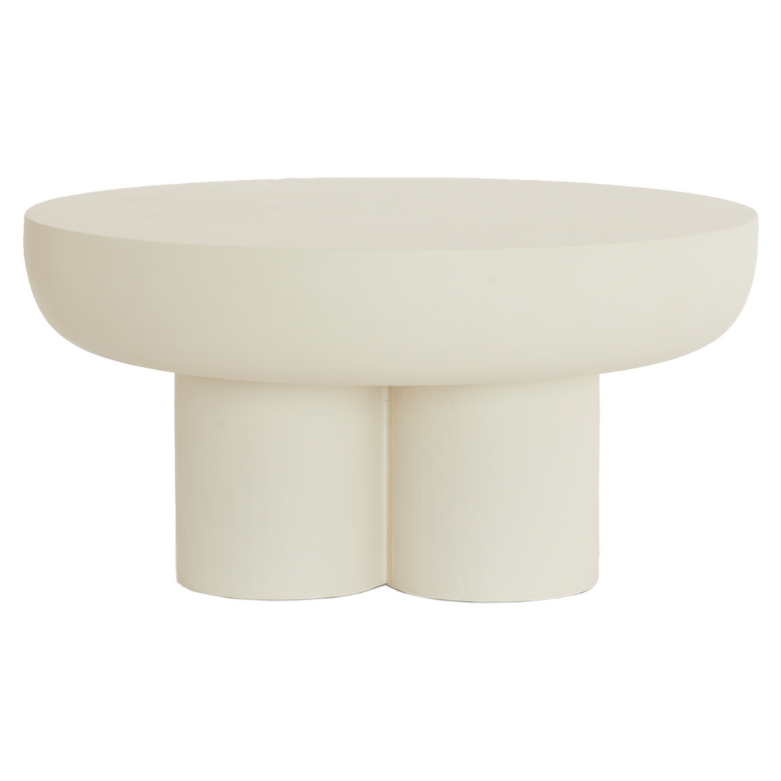 Runder Mizuho Couchtisch in zarter Crème-Farbe