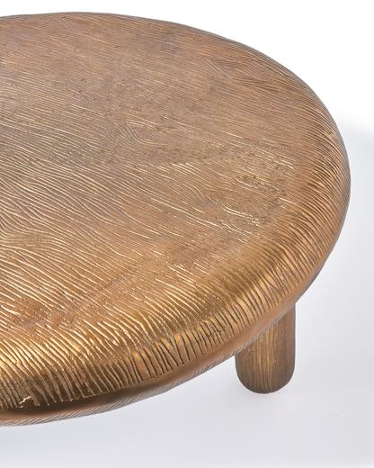 Thick Disk Coffee Table in Kupfer