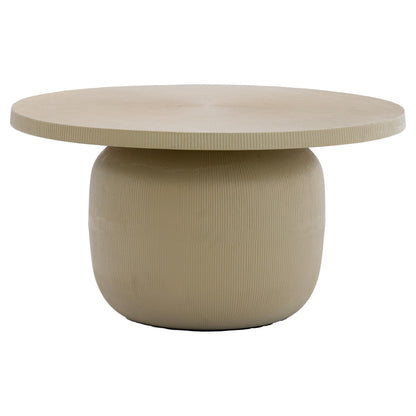 Runder Couchtisch aus Metall in Sand mit organischer Form