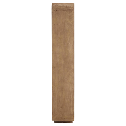 Designer-Holzregal in matt grau-brauner Optik