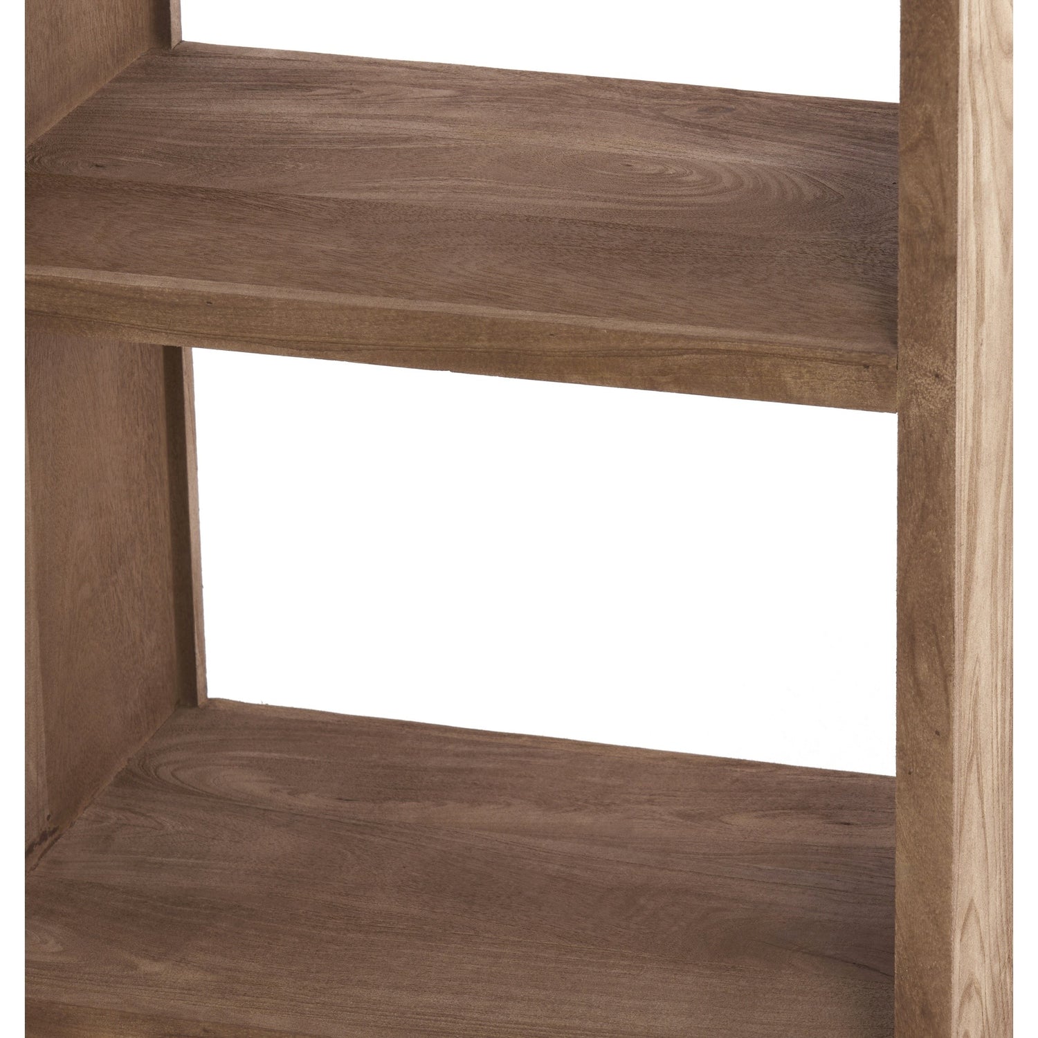 Dezentes Hochregal in natürlicher grau-brauner Farbgebung