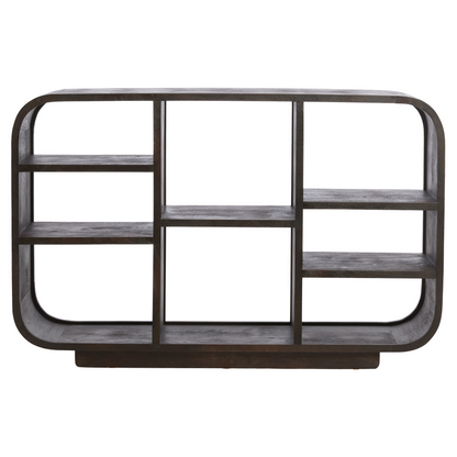 Sideboard aus rotbraunem Holz mit offenen Fächern von Light &amp; Living