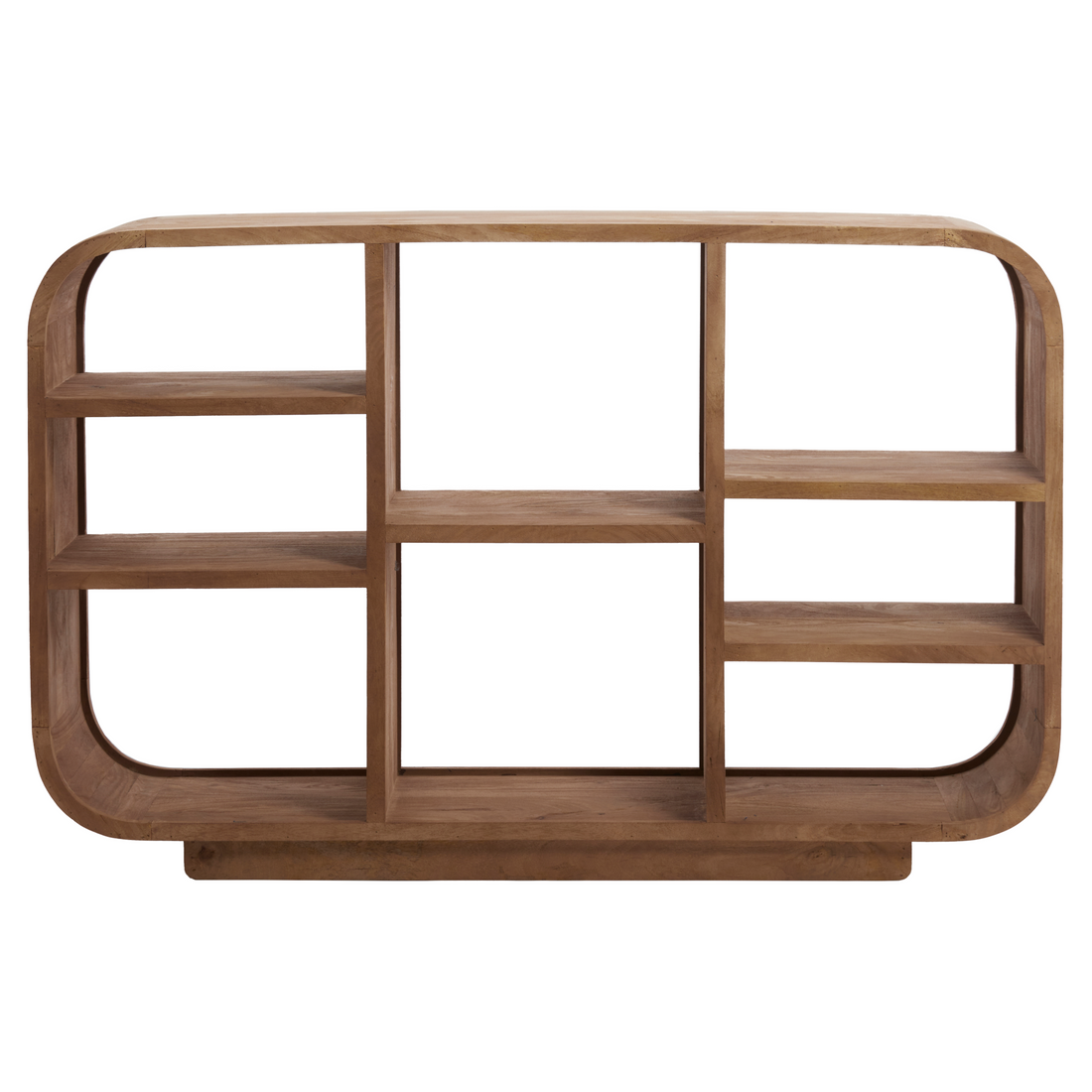 Modernes Sideboard aus graubraunem Holz mit offenen Fächern