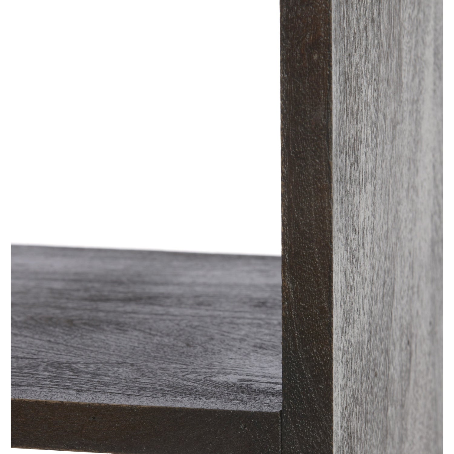 Stilvolles Holzregal in matt dunkel rotbrauner Oberfläche