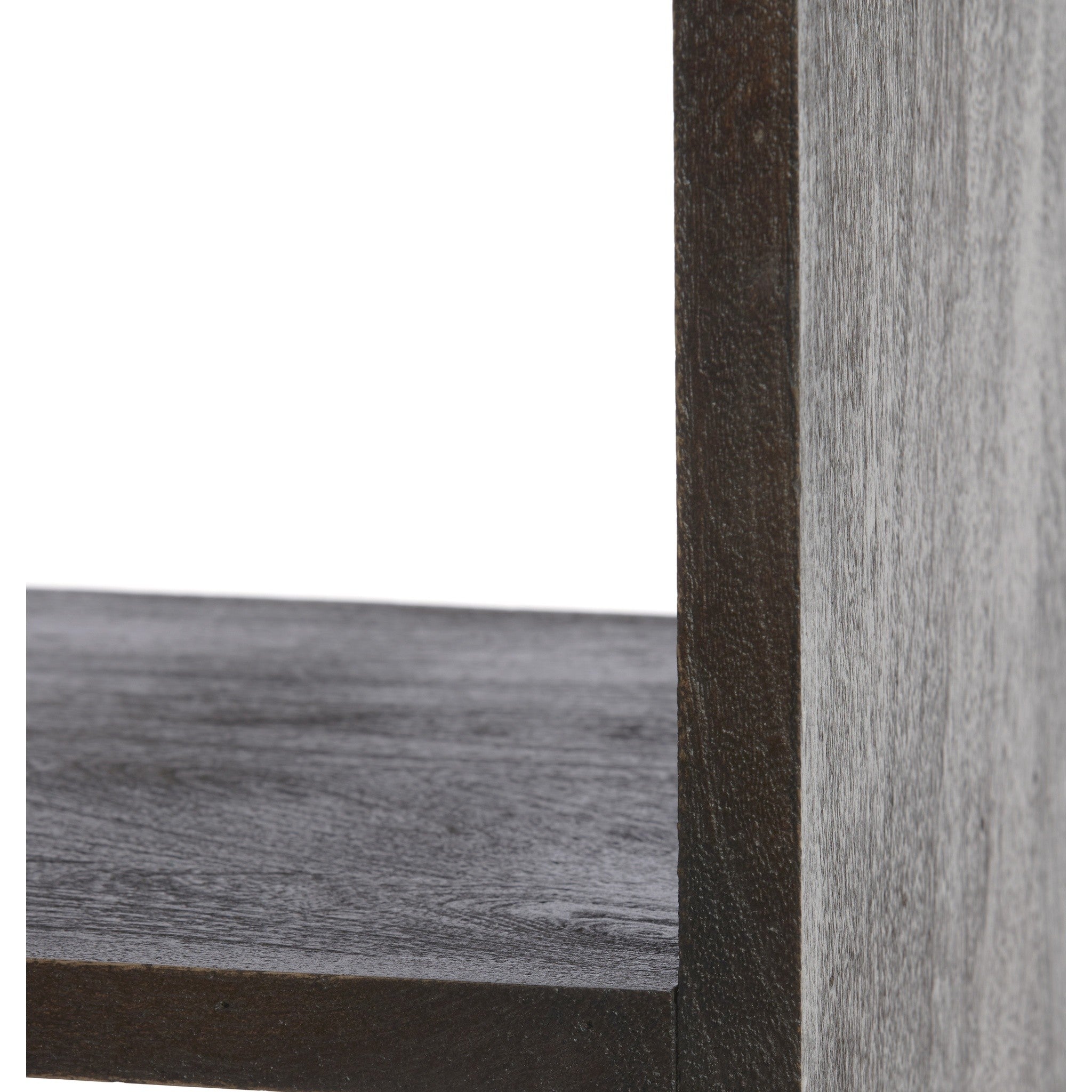 Stilvolles Holzregal in matt dunkel rotbrauner Oberfläche