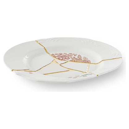 Kintsugi Speiseteller mit Goldverzierung, einzigartiges Design